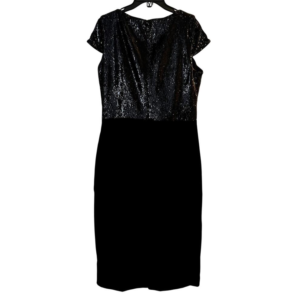 Dress The Population Jaleah Bodycon Sequin Midi Dress Black Size XL Short sleeve - Picture 4 of 14